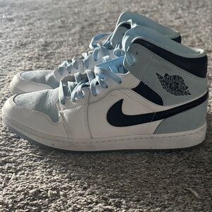 Jordan Athletic Shoes in White and Light Blue